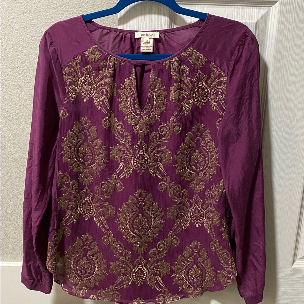 Sundance Purple Silk Blouse